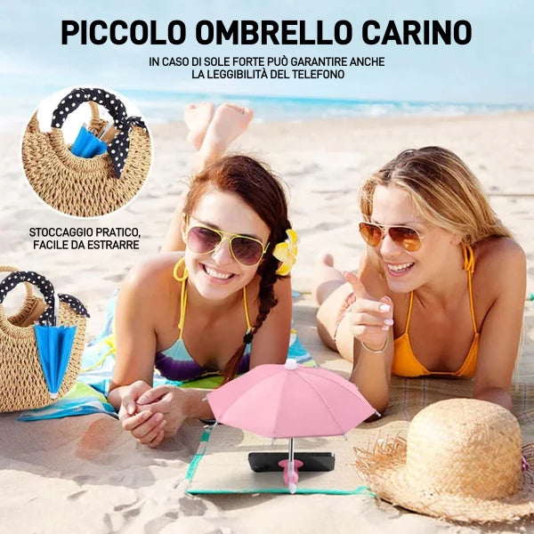 OMBRELLONE PER TELEFONO CON VENTOSA PER IL SOLE