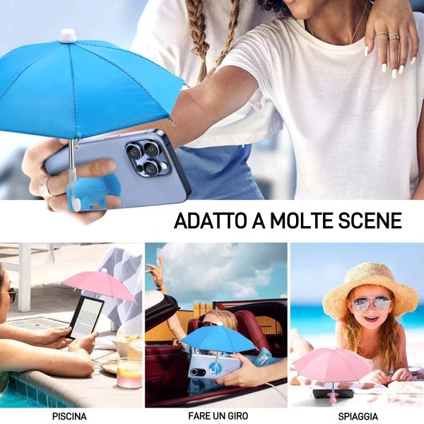 OMBRELLONE PER TELEFONO CON VENTOSA PER IL SOLE