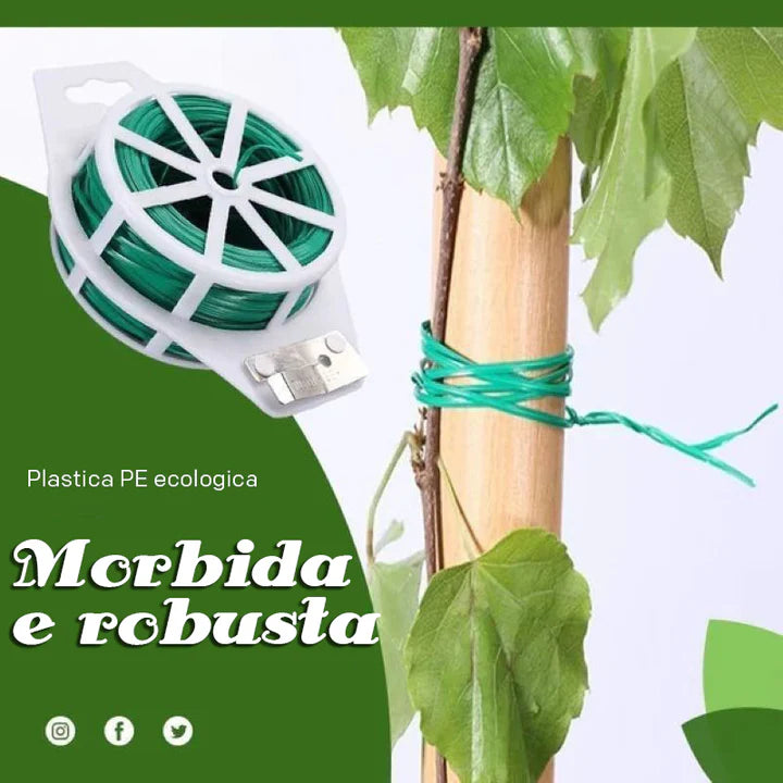 Fascette da giardino con filo di ferro e forbici