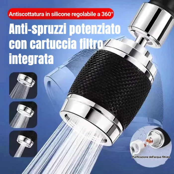 Aeratore per rubinetto anti-schizzo girevole a 360 gradi