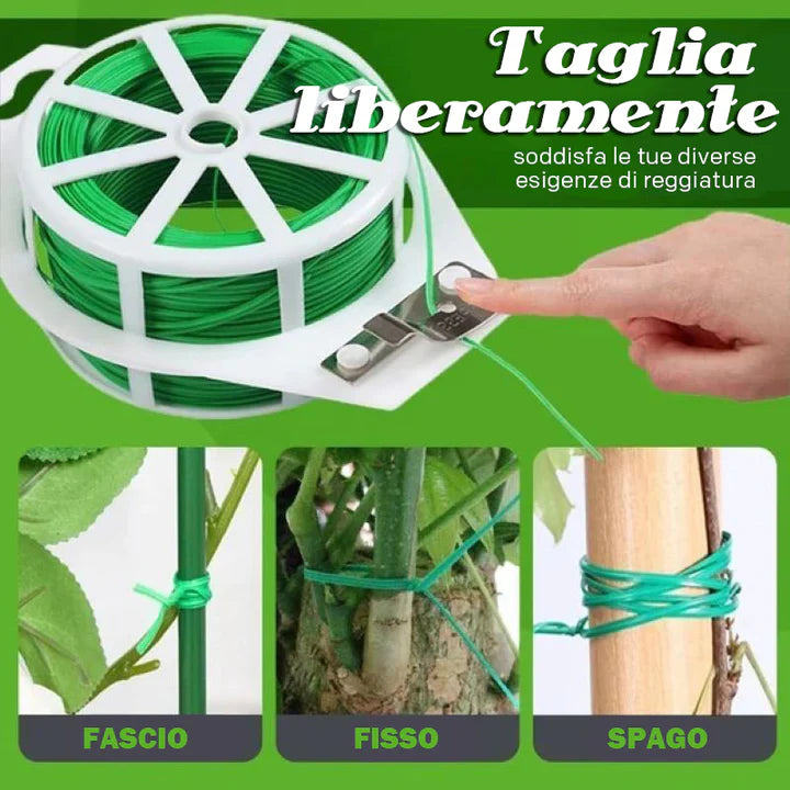 Fascette da giardino con filo di ferro e forbici