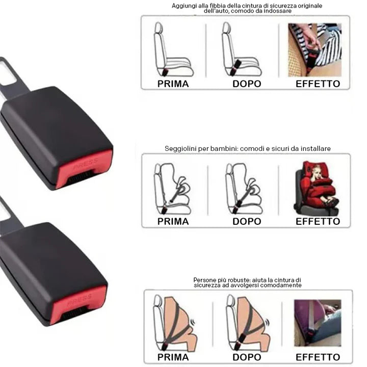 Estensione della fibbia della cintura di sicurezza dell'auto Clip per cintura di sicurezza
