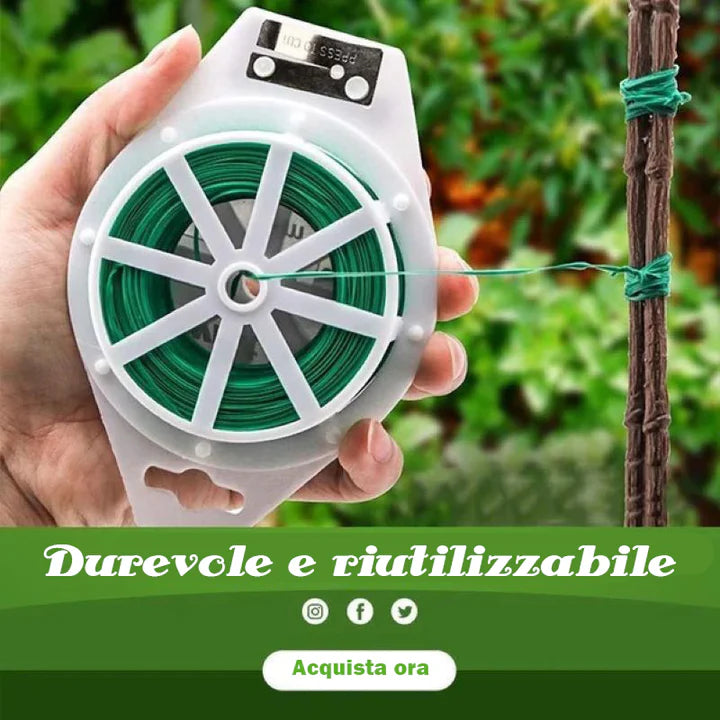 Fascette da giardino con filo di ferro e forbici