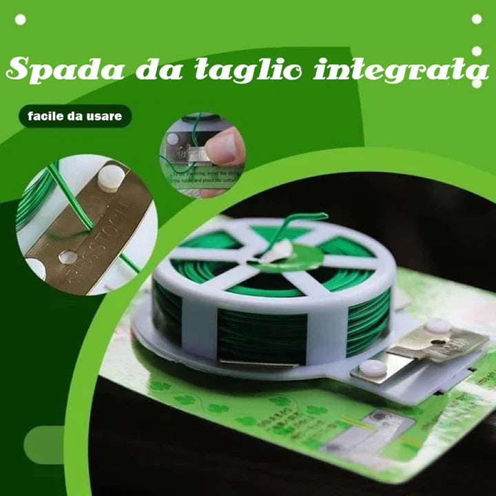 Fascette da giardino con filo di ferro e forbici