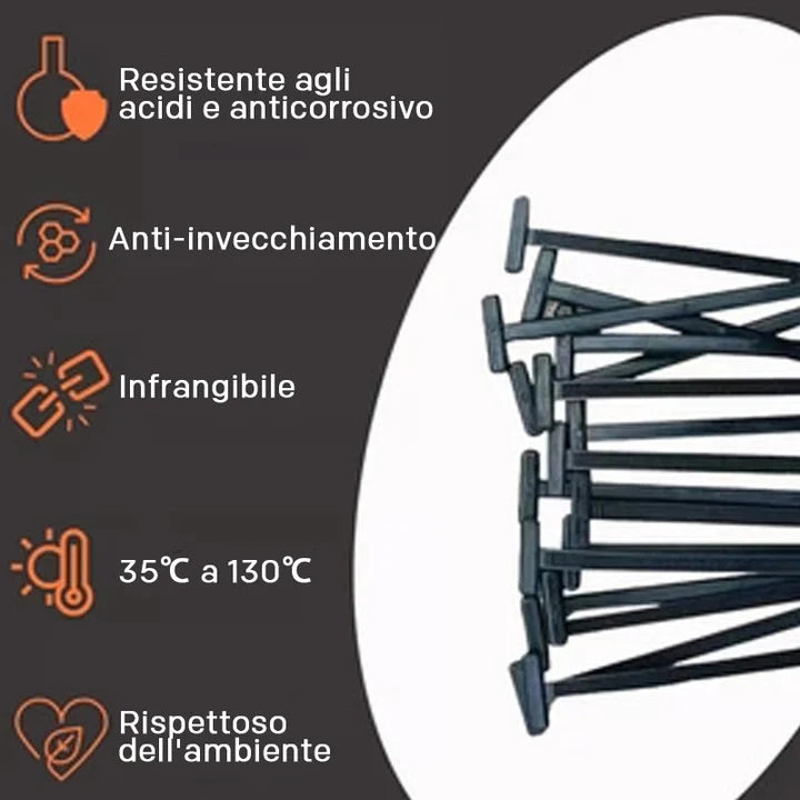 Fibbia universale per fascette stringicavo in nylon