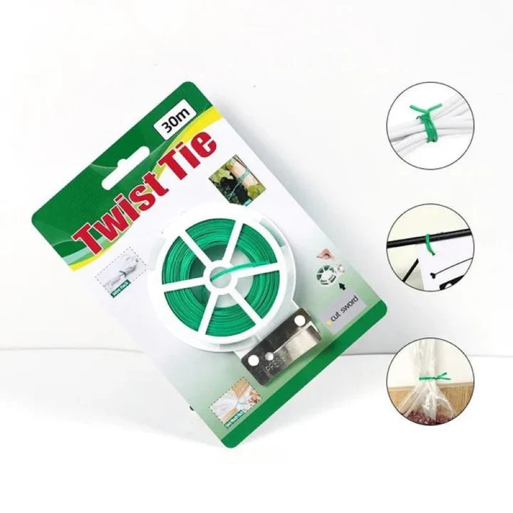 Fascette da giardino con filo di ferro e forbici