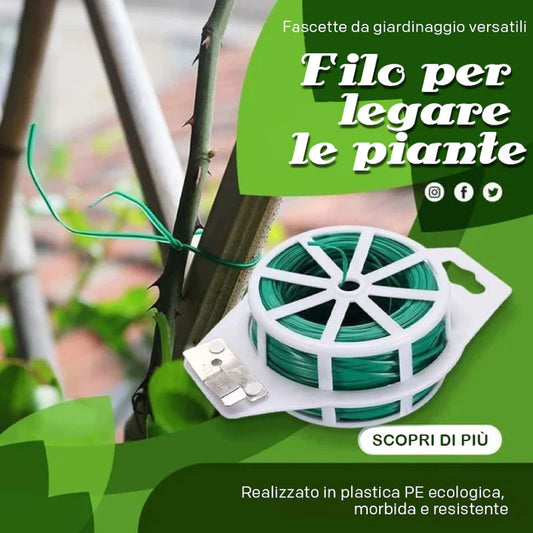Fascette da giardino con filo di ferro e forbici