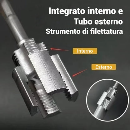Utensile Integrato per Filettatura Interna ed Esterna di Tubi