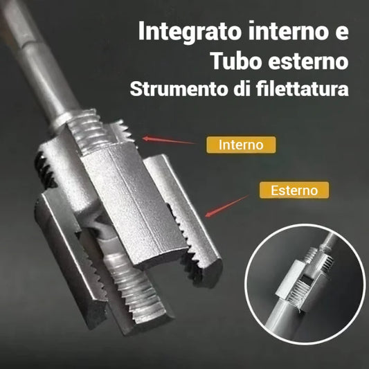 Utensile Integrato per Filettatura Interna ed Esterna di Tubi
