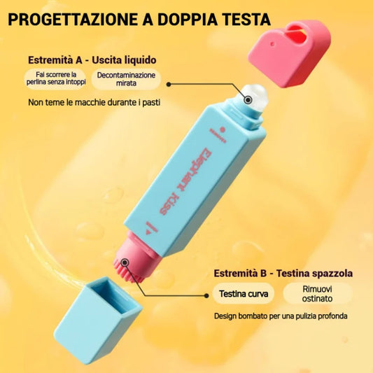 🎯 Penna Smacchiante Istantanea per Tessuti – Stick di Pulizia Portatile a Doppia Testa