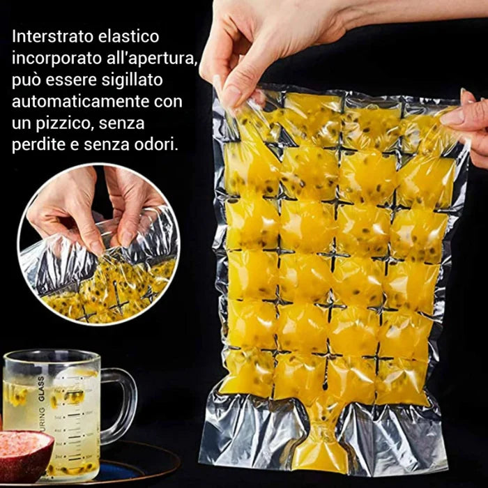 Sacchetto per cubetti di ghiaccio autosigillante portatile monouso (10 pezzi)