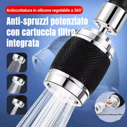 Aeratore per rubinetto anti-schizzo girevole a 360 gradi