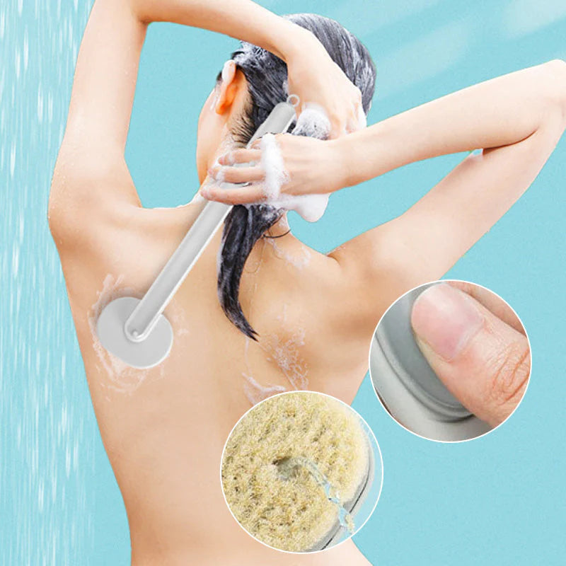 Spazzola per la pulizia e il massaggio da bagno con manico lungo