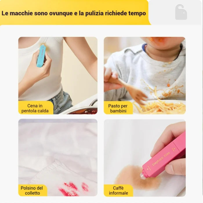 🎯 Penna Smacchiante Istantanea per Tessuti – Stick di Pulizia Portatile a Doppia Testa