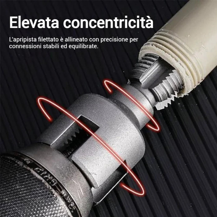 Utensile Integrato per Filettatura Interna ed Esterna di Tubi
