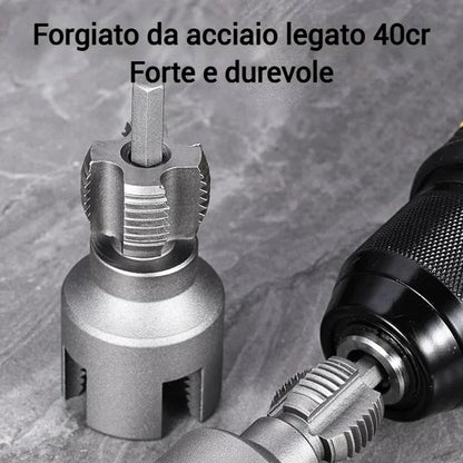 Utensile Integrato per Filettatura Interna ed Esterna di Tubi