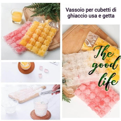 Sacchetto per cubetti di ghiaccio autosigillante portatile monouso (10 pezzi)