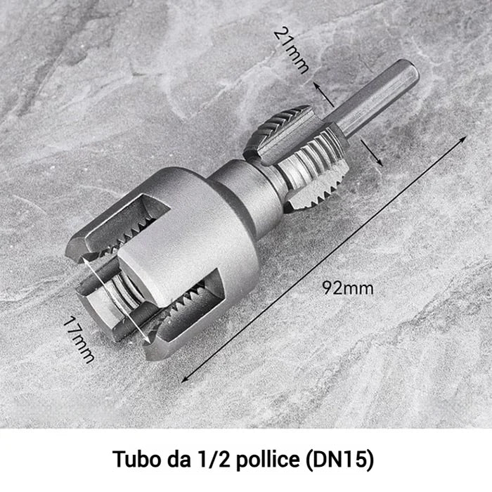 Utensile Integrato per Filettatura Interna ed Esterna di Tubi