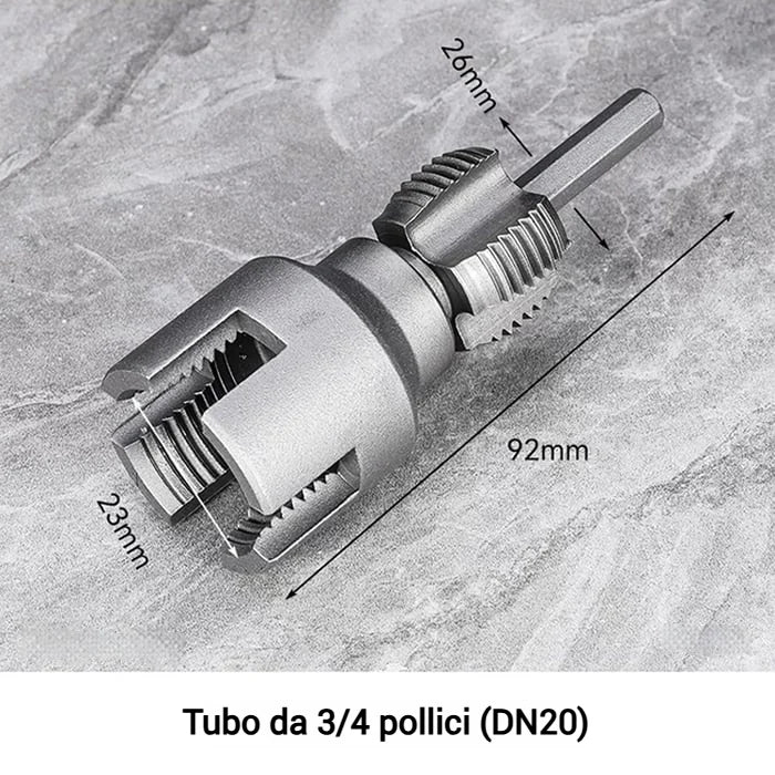 Utensile Integrato per Filettatura Interna ed Esterna di Tubi