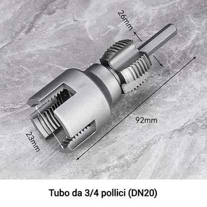 Utensile Integrato per Filettatura Interna ed Esterna di Tubi